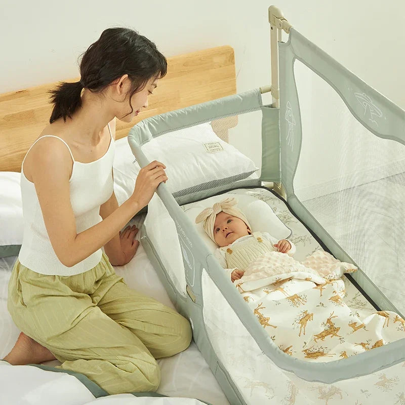 Simple Lightweight Baby Cot Dual-use Comfortable Toddler Bed Within