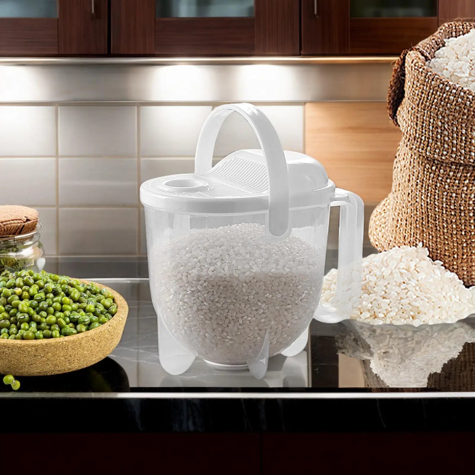 Rice Washer Kitchen Colanders Strainer Bowl with Lid Household Vegetable Washing Strainer for Home Hotel Restaurant Zpaxo