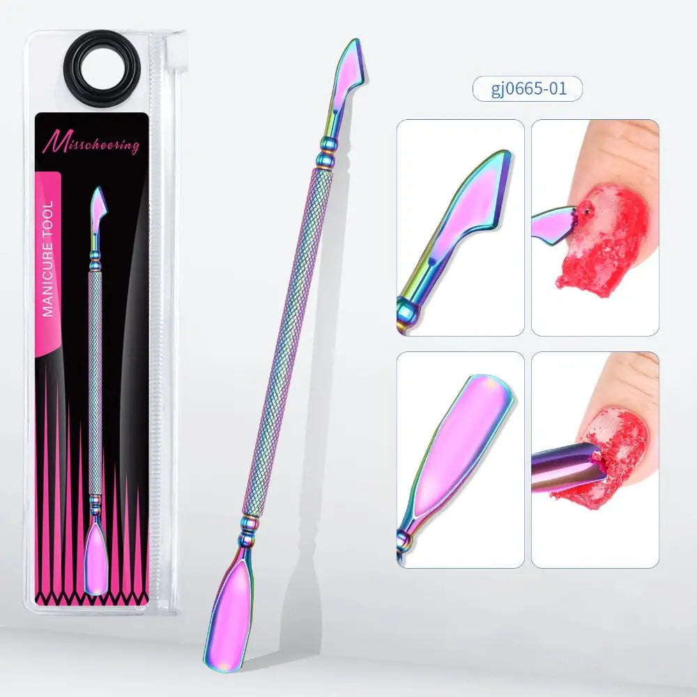 Double Head Nail Cuticle Pusher Hook Stainless Steel Gel Polish Zpaxo
