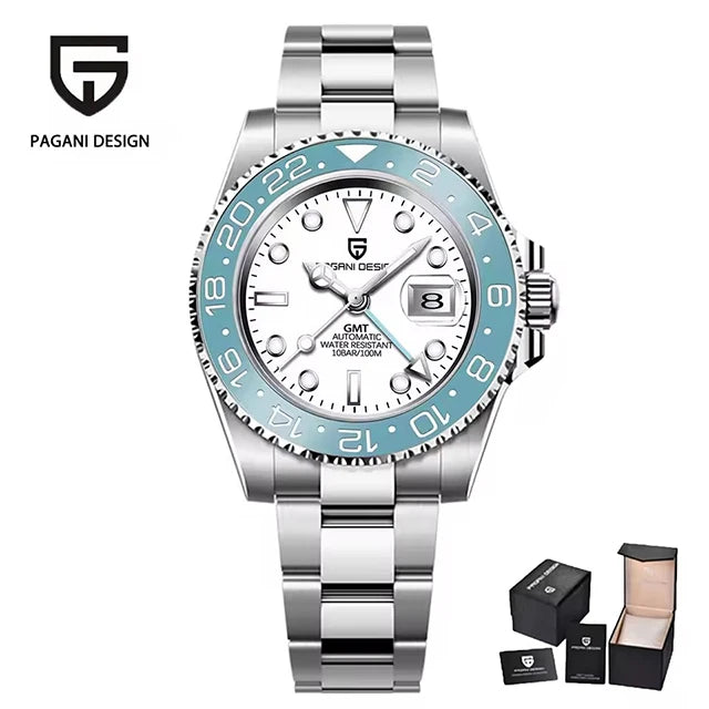 New GMT Watch PAGANI DESIGN 40mm Men Wristwatch Classic Luxury Mechanical Watches Top Brand 100M Waterproof Watches for Man 2026 Zpaxo White United States