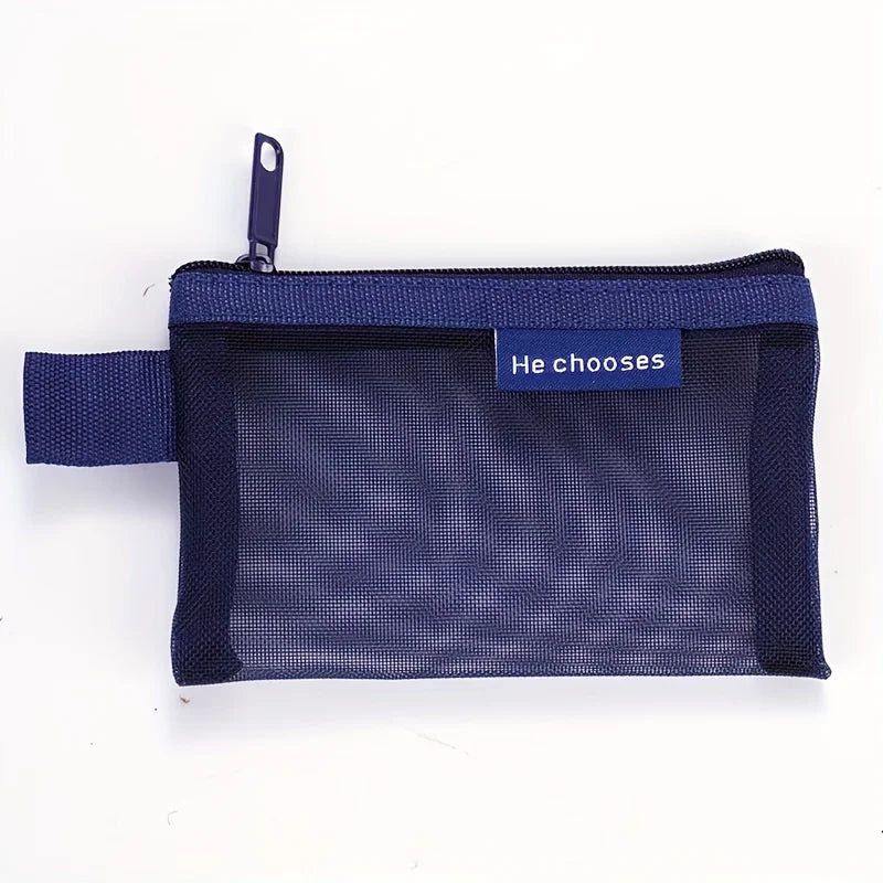 1 Mini Nylon Zipper Pouches Random Packable Lightweight Key Organizer Zpaxo blue