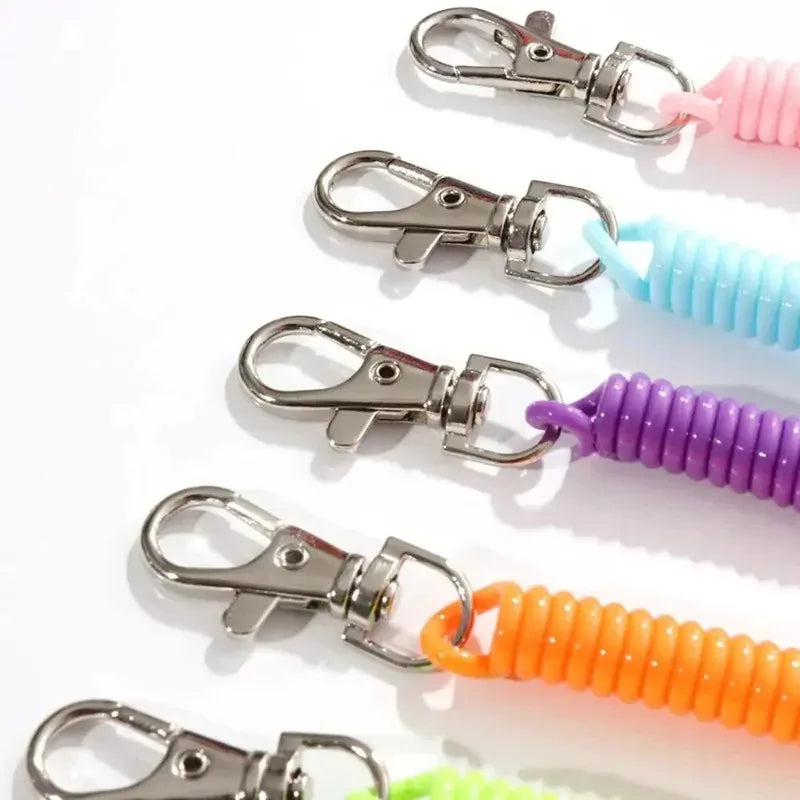 Elastic Spiral Wrist Coil Keychain – Spring Stretch Key Ring
