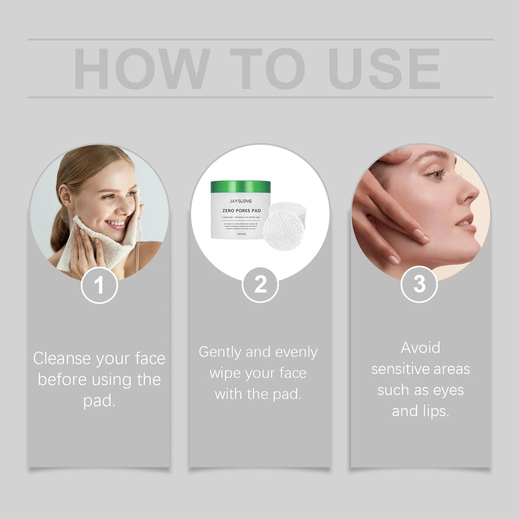 Salicylic Acid Exfoliating Facial Pads – 70ct Pore Cleansing Facial Exfoliating Pads Zpaxo