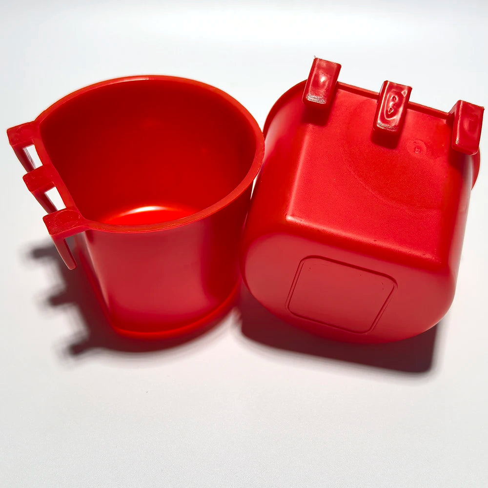 Plastic Cup Pet Birds Feeder Bowl Parrot Food Water Hanging Trough
