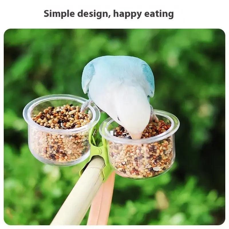 Parrot Food Bowl Feeder Cup With Clip Small Pet Bird Feeder Water Bowl Bird Cage Feeder Pet Feeding Basin Bracket Accessories Zpaxo