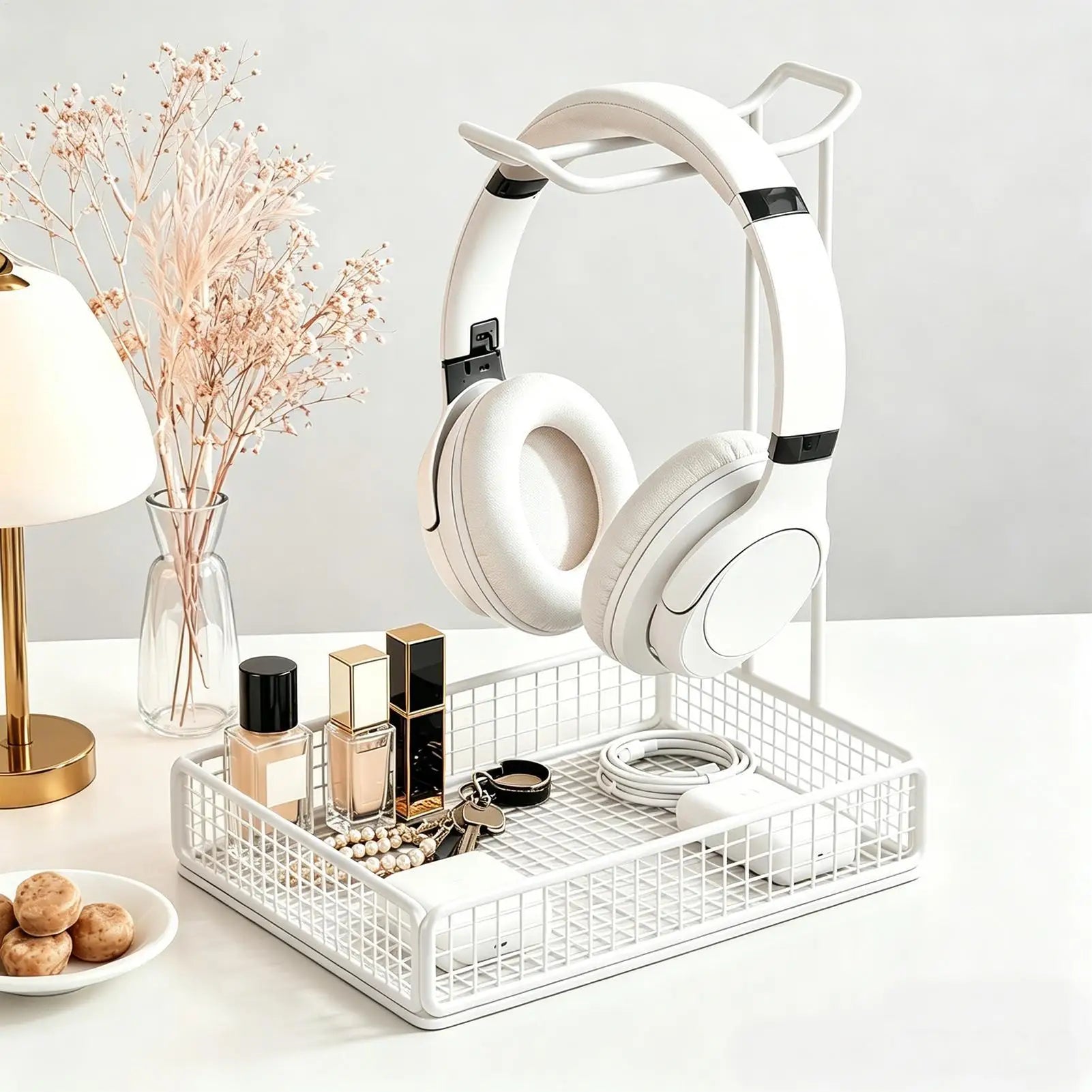 Headphone Stand Multifunctional Stable Headset Organizer Desktop