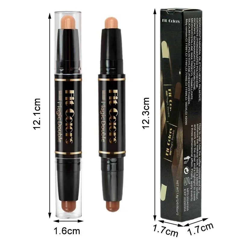 Double-ended Dual-purpose High-light Trimming Stick Three-dimensional Contour Nose Shadow Facial Shape Pencil Face Makeup Stick Zpaxo