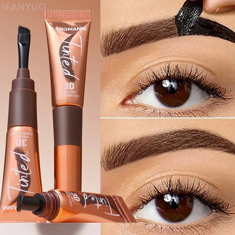 3 Colors Semi-permanent Tattoo Peel Off Eyebrow Dye Cream Waterproof