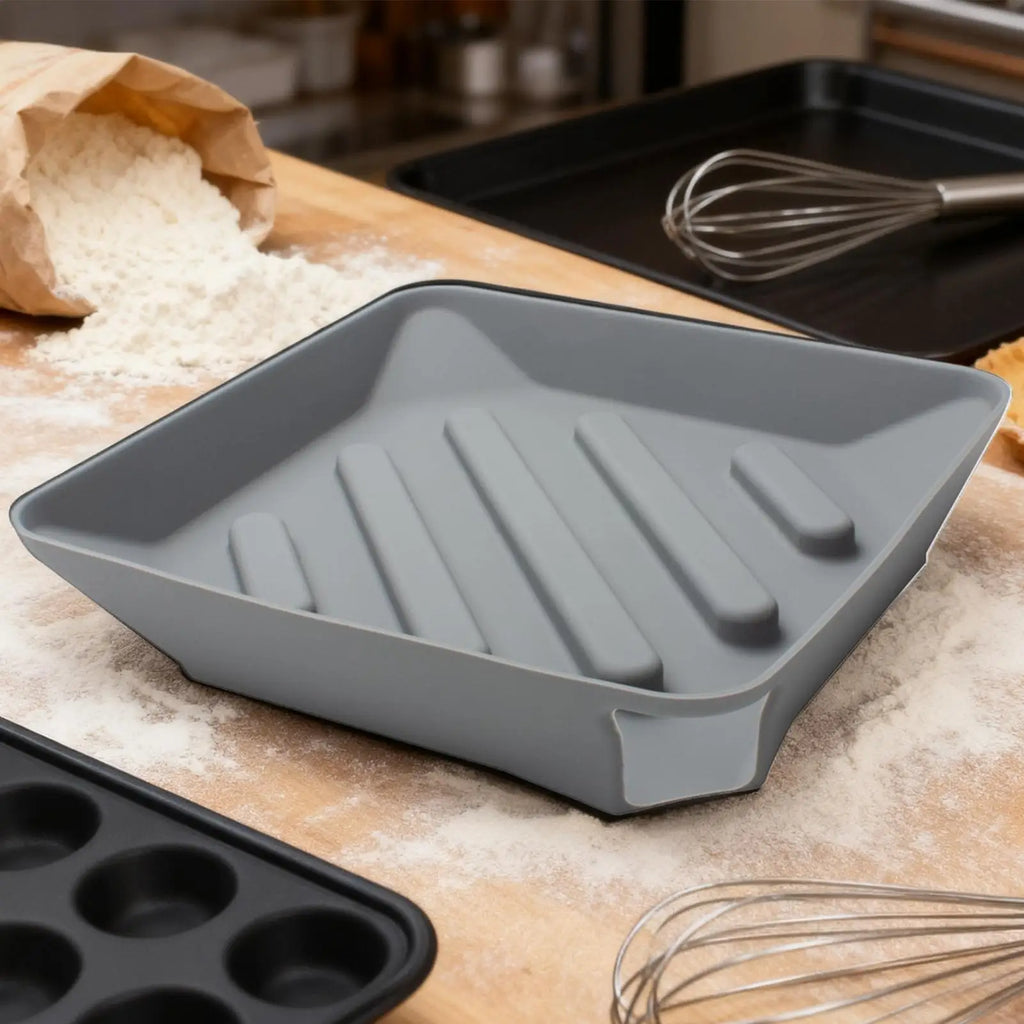 Drying Mat for Dishes Silicone Sponge Rack Non-Slip Drain Pad with Spout for Counter Bathroom Sink Side Utility Room Apartment Zpaxo