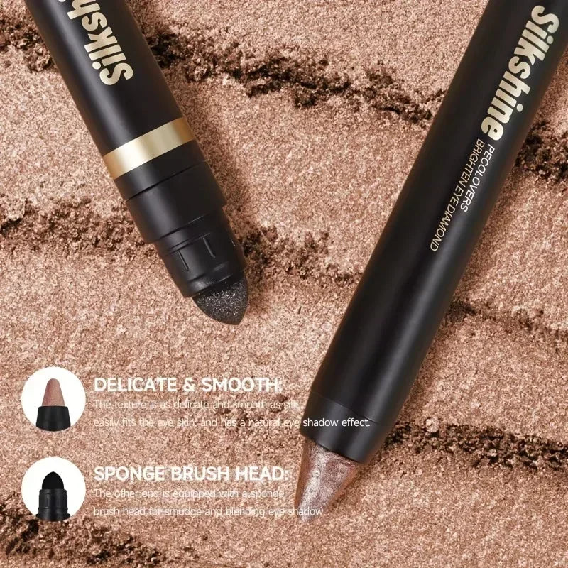 1PC Dual-Head Eyeshadow Stick, Earth Brown Gradient, Long-Lasting Eye Brightening Makeup, Suitable For Beginners Zpaxo