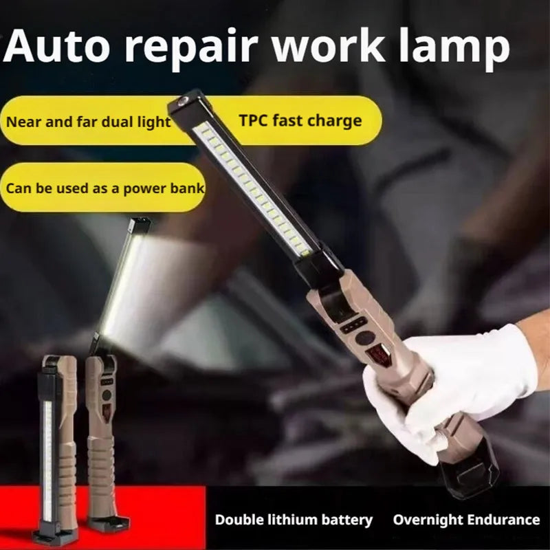 Folding COB XPE LED Work Light – USB Rechargeable & SOS Strobe