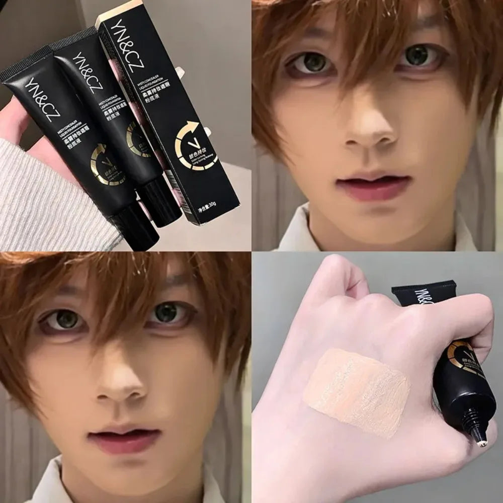 Foundation Blending Liquid Toner Ivory White Liquid Foundation 30ml Blending Pure White COS Stage Matte Concealer Cream Makeup Zpaxo 02 Natural Color