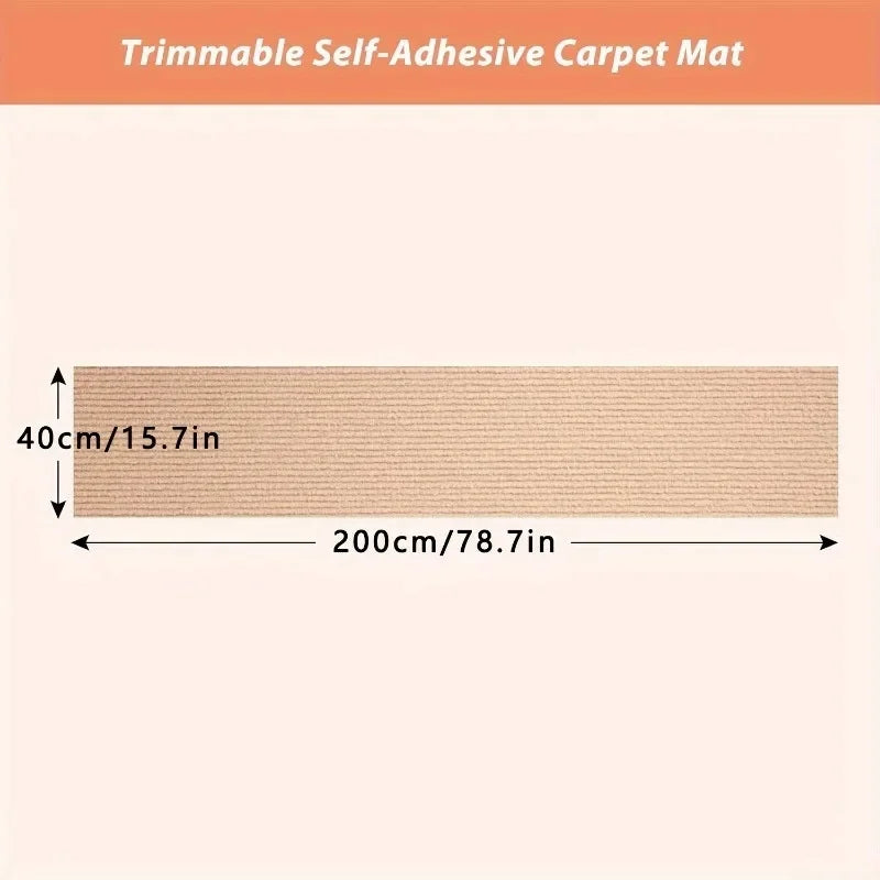 200x40CM Self-adhesive Cat Scratching Mat Protects Furniture Promotes
