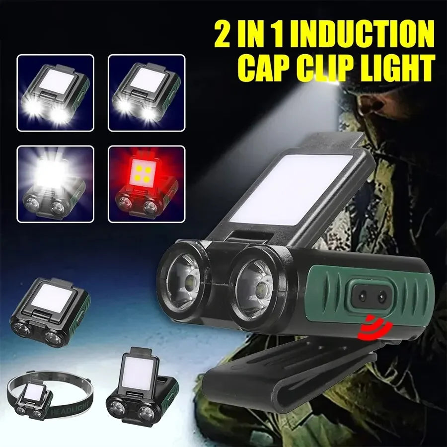 ESMARTER COB LED Headlamp – Gesture Sensor, USB-C Rechargeable LED Headlamp Zpaxo G11 black