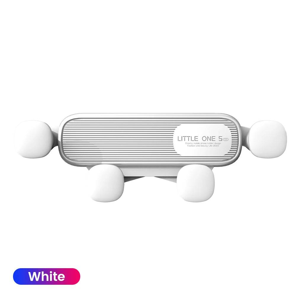 Gravity Car Phone Holder Automatic Lock Stand Stable Vent Outlet Zpaxo White