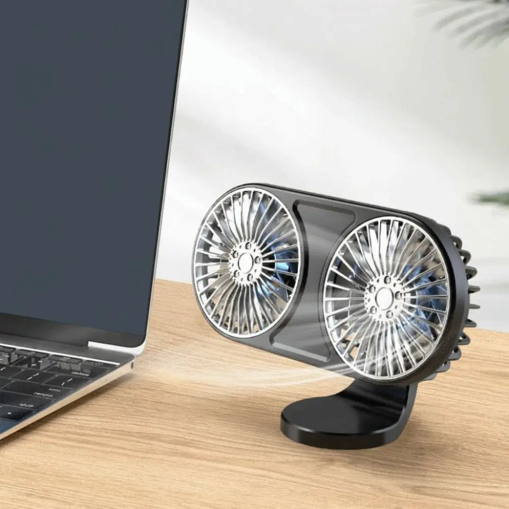 Mute 5 V Mini Fan Low Noise Dual-head Auto Electric 360 Rotating 3 Zpaxo