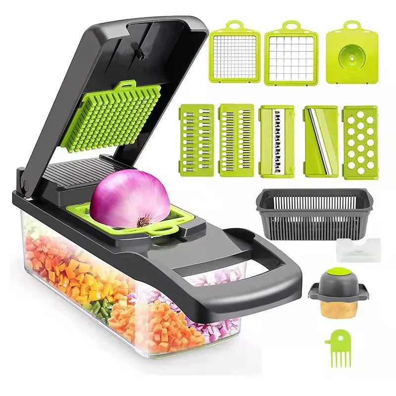Multifunctional Vegetable Chopper Grate Food Handle Slicer Dicer Cut Zpaxo