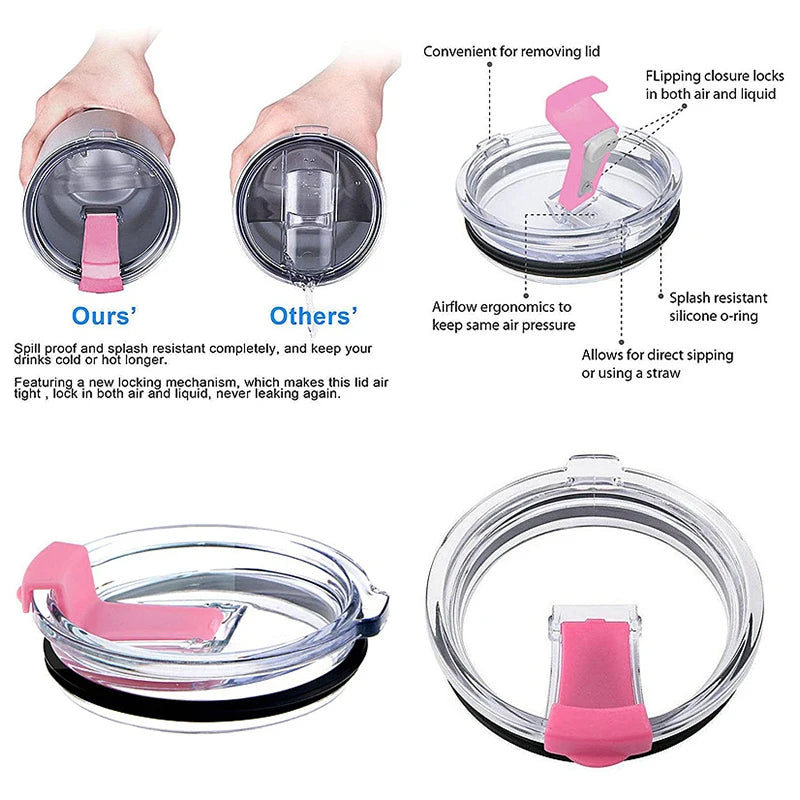 Spill Resistant Lid 20 Fits Tumbler More Replacement Spill-proof Cup Zpaxo