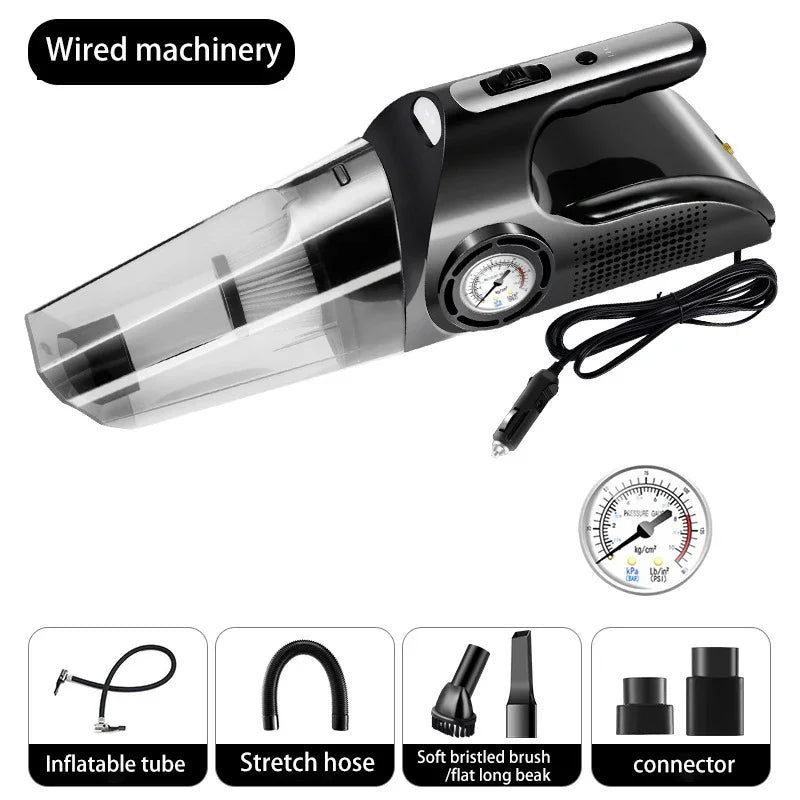 Car Mounted Vacuum Cleaner Car Inflation Pump Handheld High Suction Dry and Wet Dual purpose Four in One Vacuum Cleaner Zpaxo Wired machinery