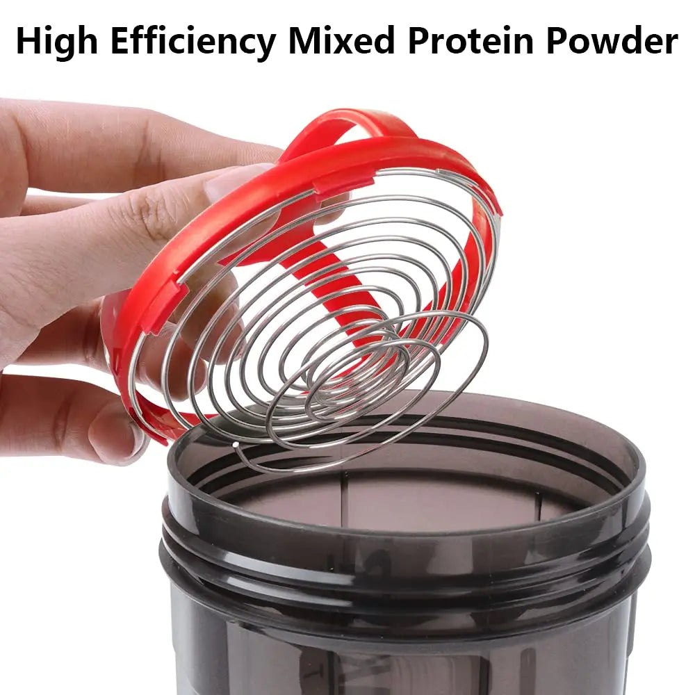 Large Capacity 3 Layers Protein Shaker Bottle with Mixing Cup for Body Building Exercise Water Shaker Cup Powder Shake Mixer Zpaxo
