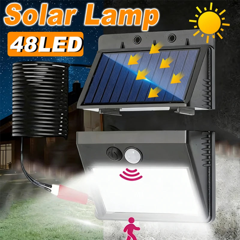20 30 48 LED Split Integrated Solar Light PIR Motion Sensor Wall Lamp Zpaxo