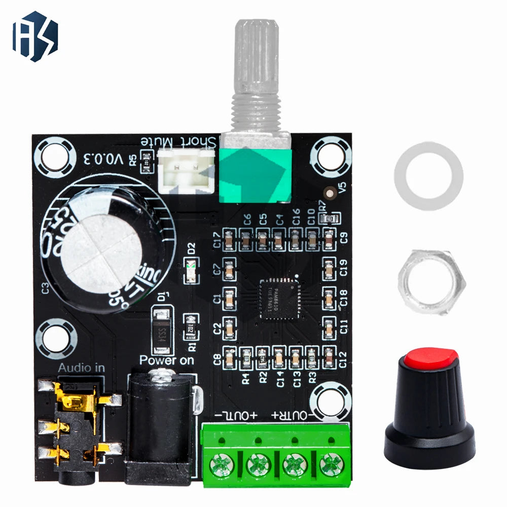 12V Mini Hi-fi PAM8610 Audio Stereo Amplifier Board 2X10W Dual Zpaxo