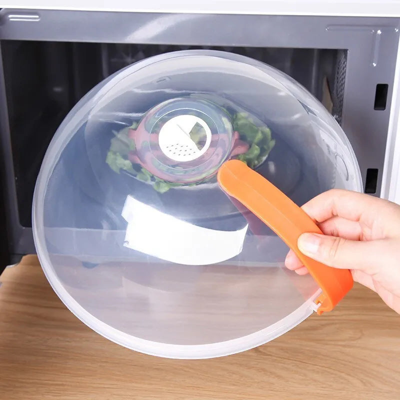 NEW Microwave Oil-proof Cover High Temperature Resistant Heating Cover Food Warming Cover with Steam Vent Fresh-keeping Cover Zpaxo Orange