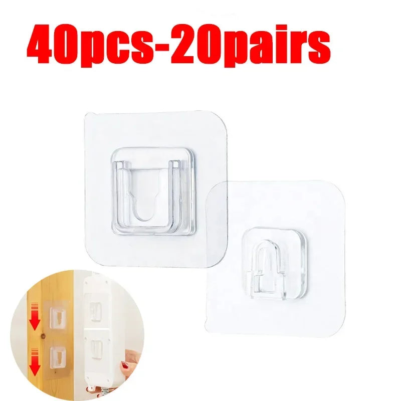 Double Sided Adhesive Wall Hooks Hanger Strong Transparent Suction