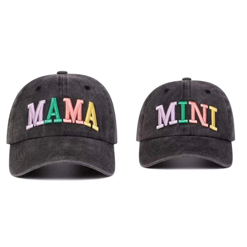 Fashion Washed Cotton MAMA MINI Embroidery Caps Adjustable Breathable Baseball Cap Vintage Outdoor Sunscreen Hats Zpaxo