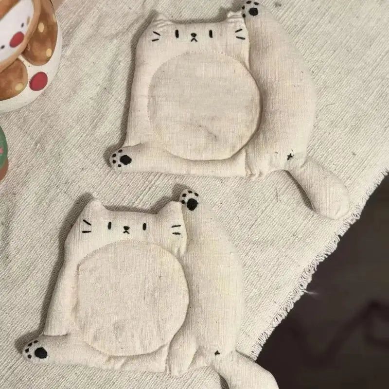 Cute Cat Fabric Coaster – Heat Insulating Table Mat