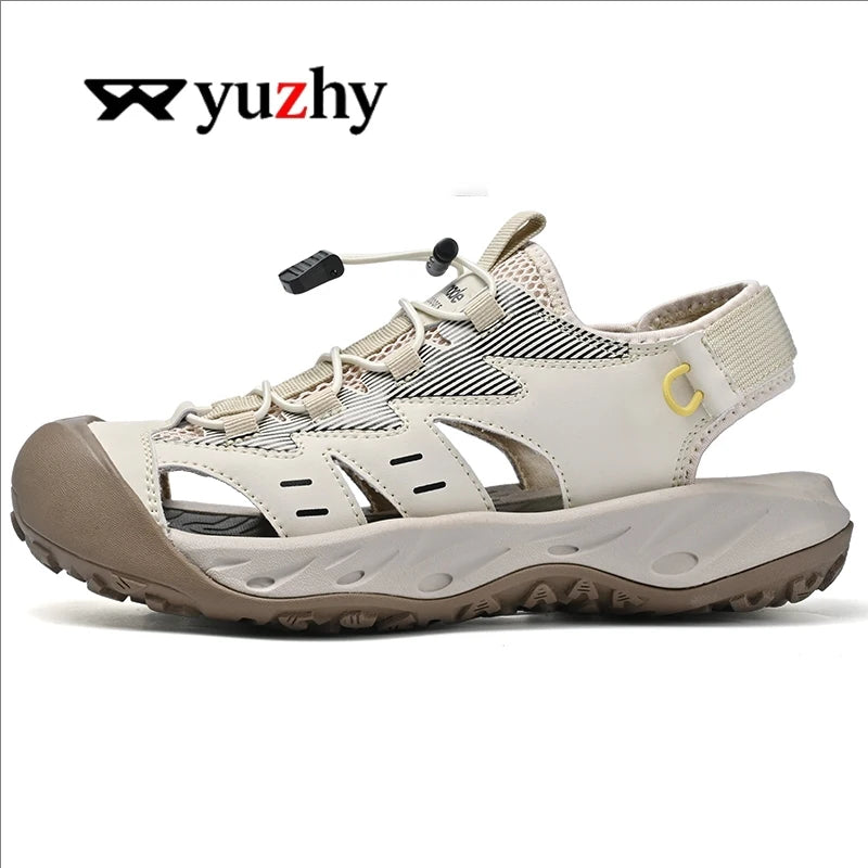 Summer Men Sandals Leather Mens Casual Shoes Outdoor Beach Roman Zpaxo