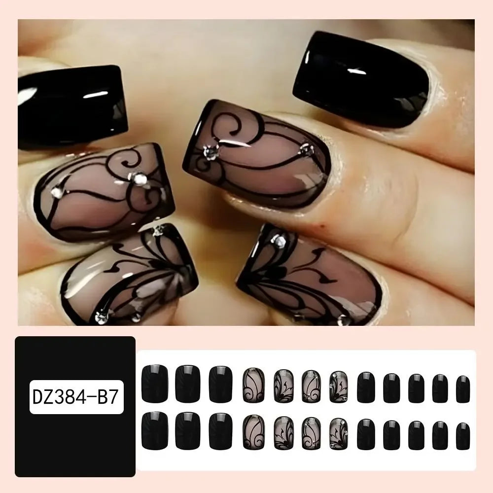 Box Detachable Square Head Short False Nails Press Artificial Zpaxo DZ384-B7