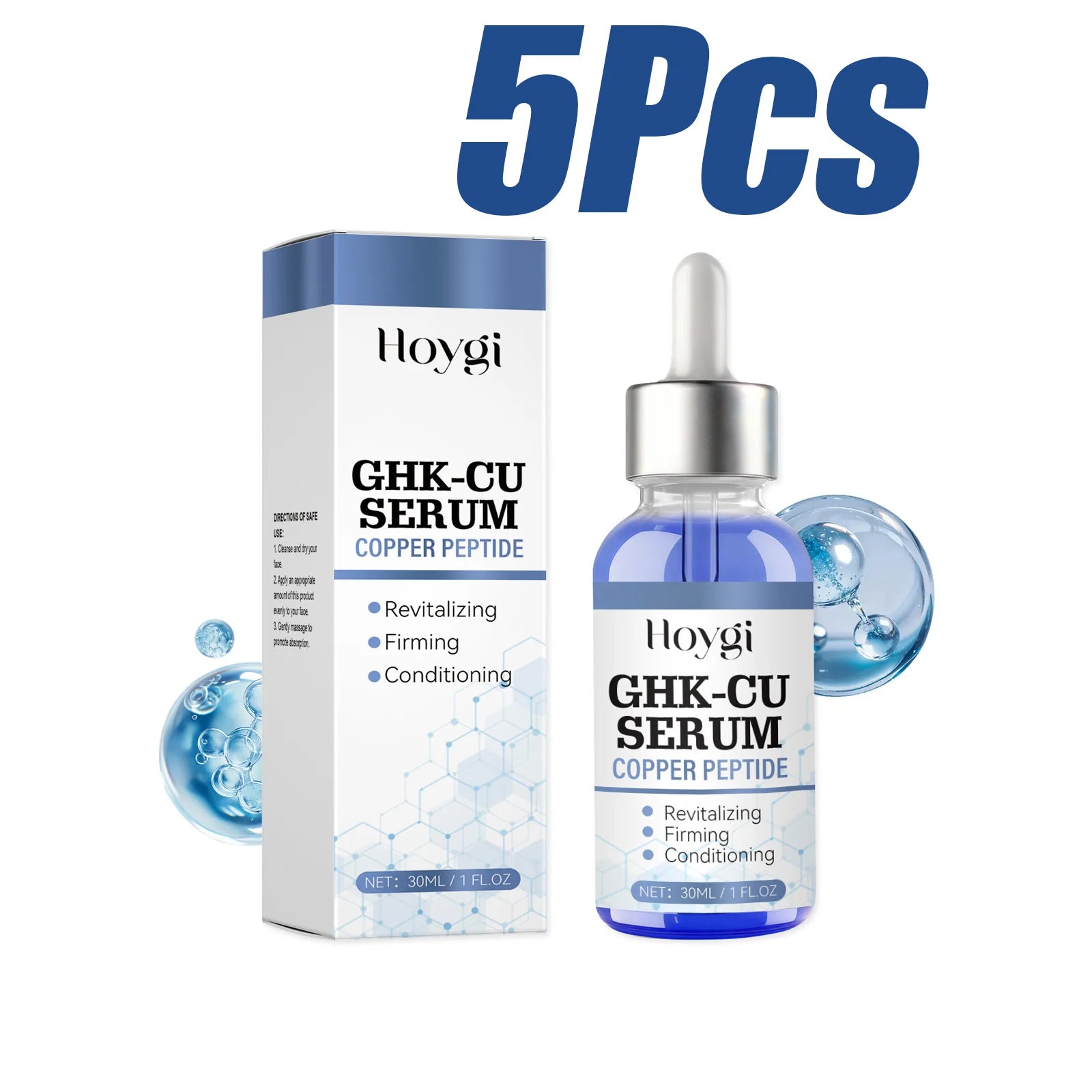 Hoygi Copper Peptide Anti-Aging Face Serum – Firm & Hydrate Anti-Aging Face Serum Zpaxo 5 x 30ml Boxed
