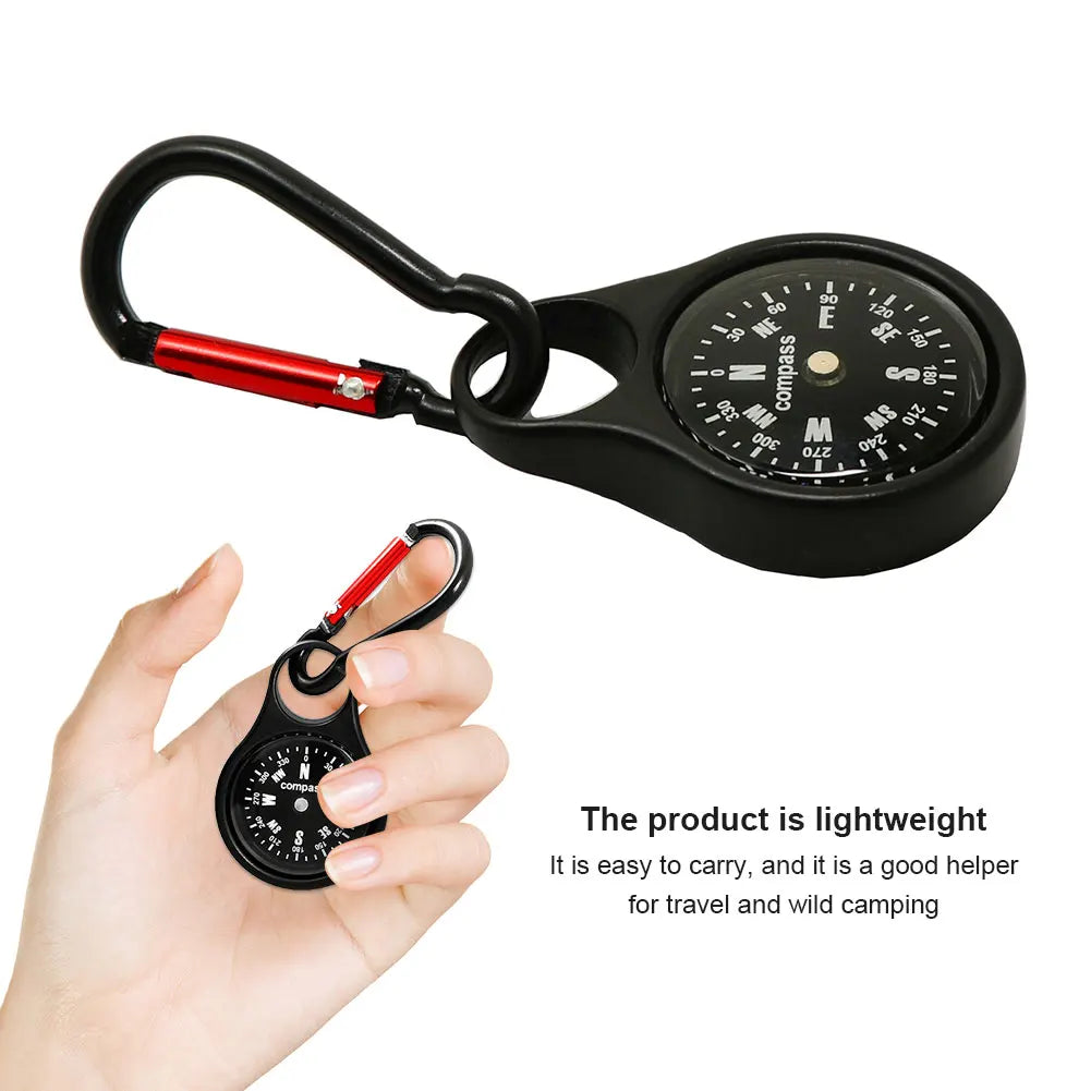 Mini Survival Compass Carabiner Portable Pocket Lightweight Keychain