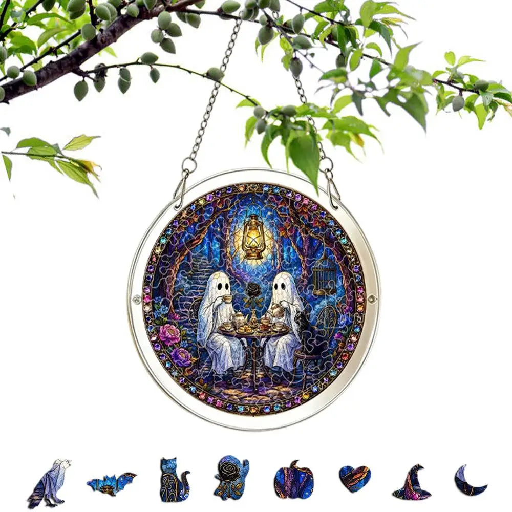 Acrylic Sun Catcher Puzzle 2D Halloween Ghost DIY Pendant Window