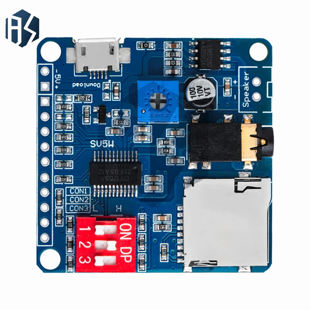 5W Class D MP3 Amplifier Module, SD TF Card UART Serial Control Audio Board for Arduino Zpaxo