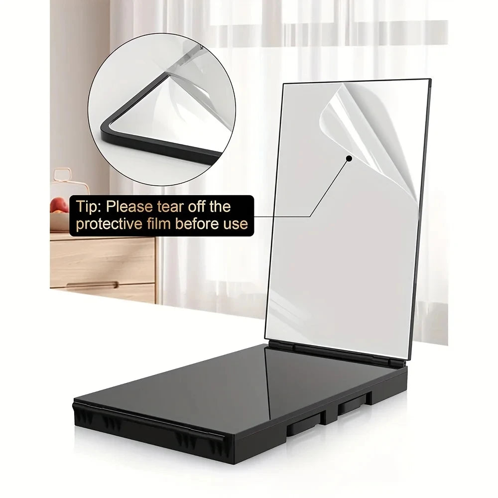 Folding Cosmetic Mirror Retractable Adjustable Hanging Triple HD