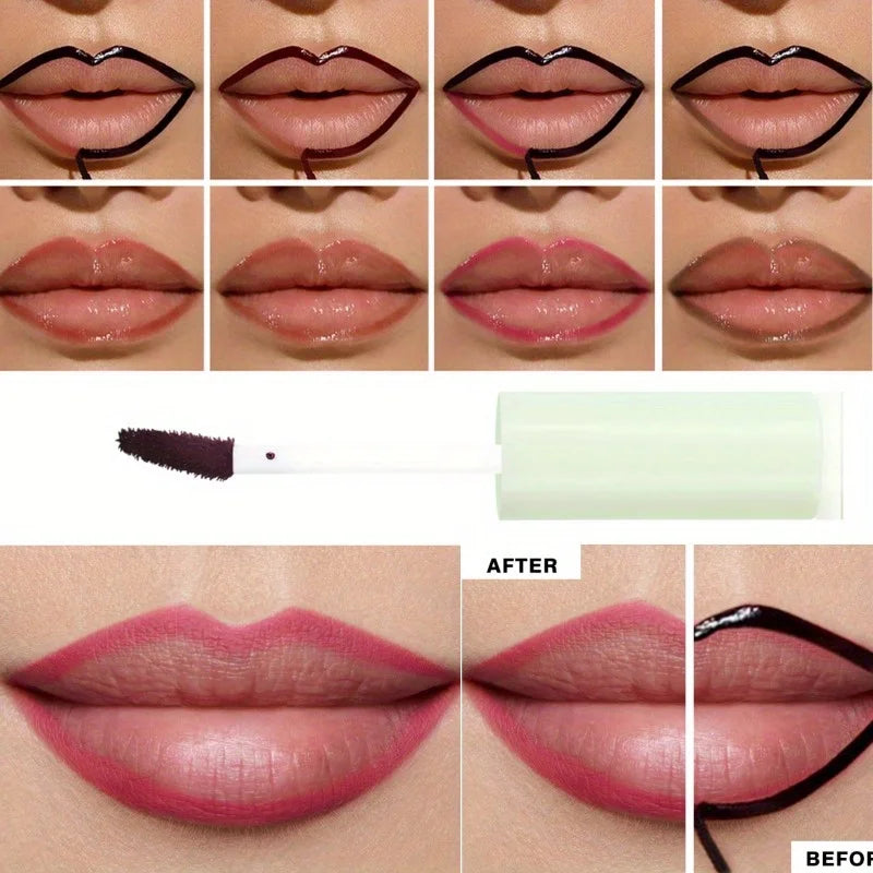Rose Pink Peel Off Liquid Lipstick Waterproof Long Lasting LipGloss Matte Outline Contour Tattoo Lip Tear Pull LipLiner Cosmetic Zpaxo