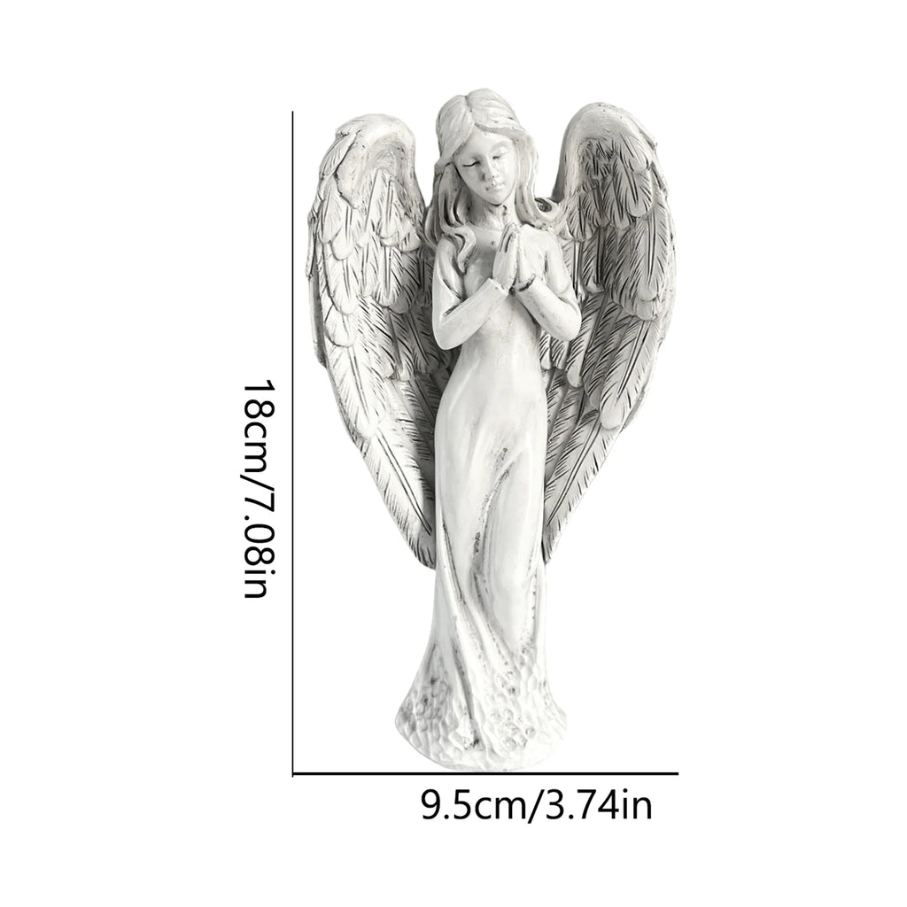 Angel Garden Statue Outdoor Decoration Height Memorial Decor Praying Zpaxo white