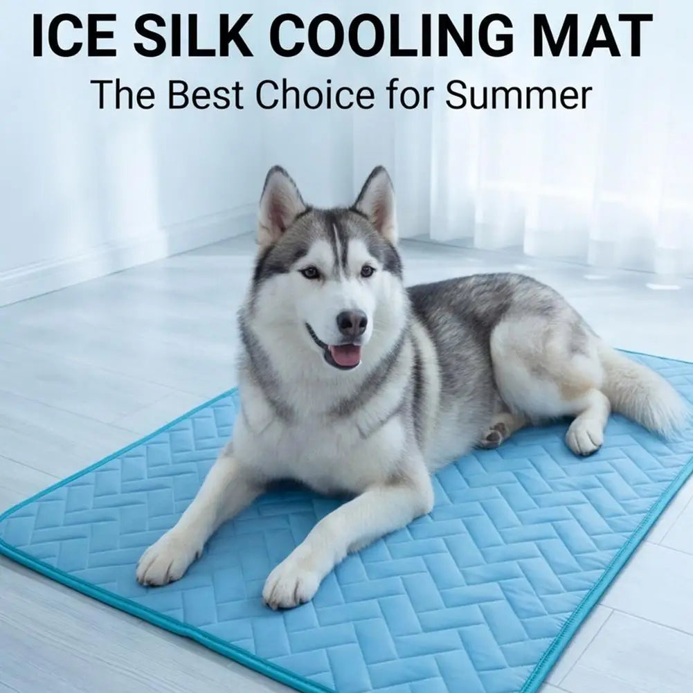 Dog & Cat Cooling Mat – Ice Silk Pet Bed Pad S to XXL Pet Cooling Mat Zpaxo