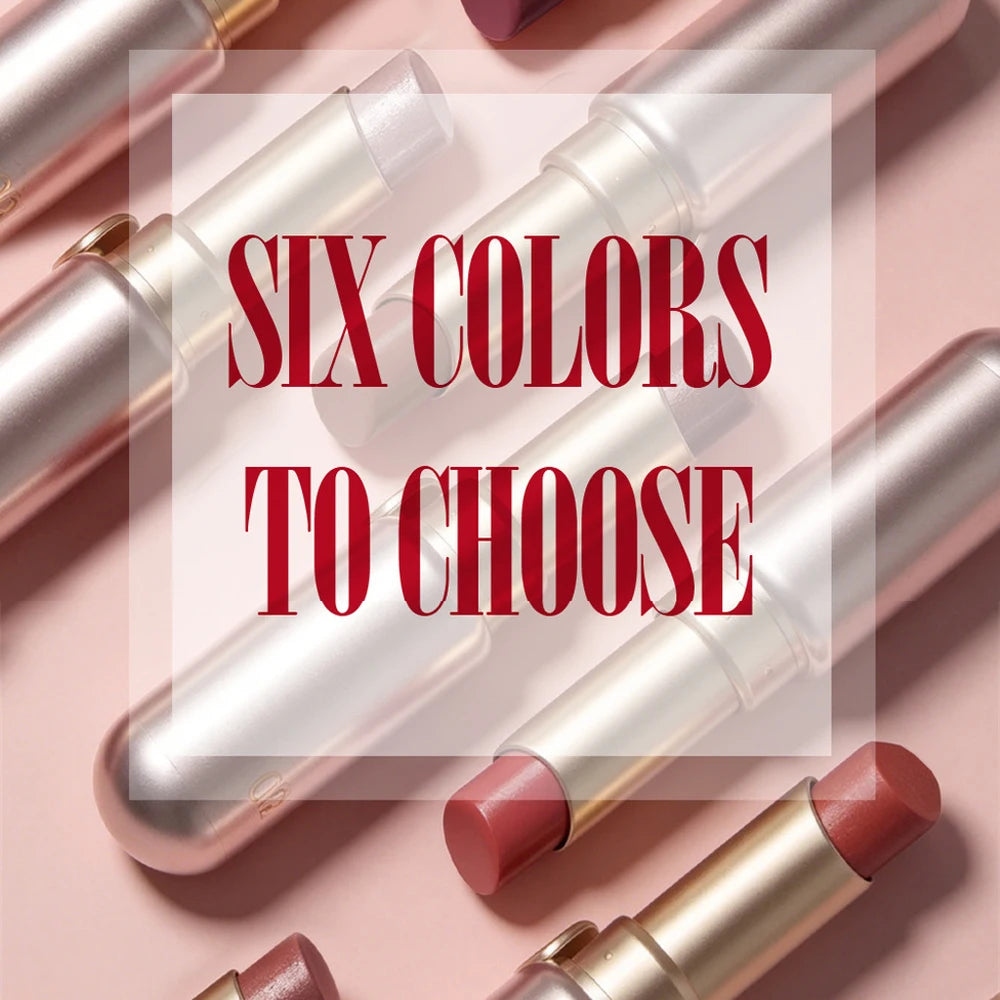 Pearlescent Pink Glitter Lipstick Moisturizing Waterproof Zpaxo