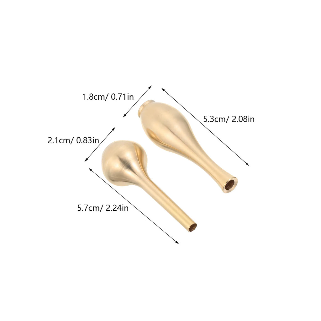 2Pcs Brass Mini Vase Set Elegant Polished Dollhouse Miniatures Incense Stick Holder Small Decorative Vase for Study Bedroom
