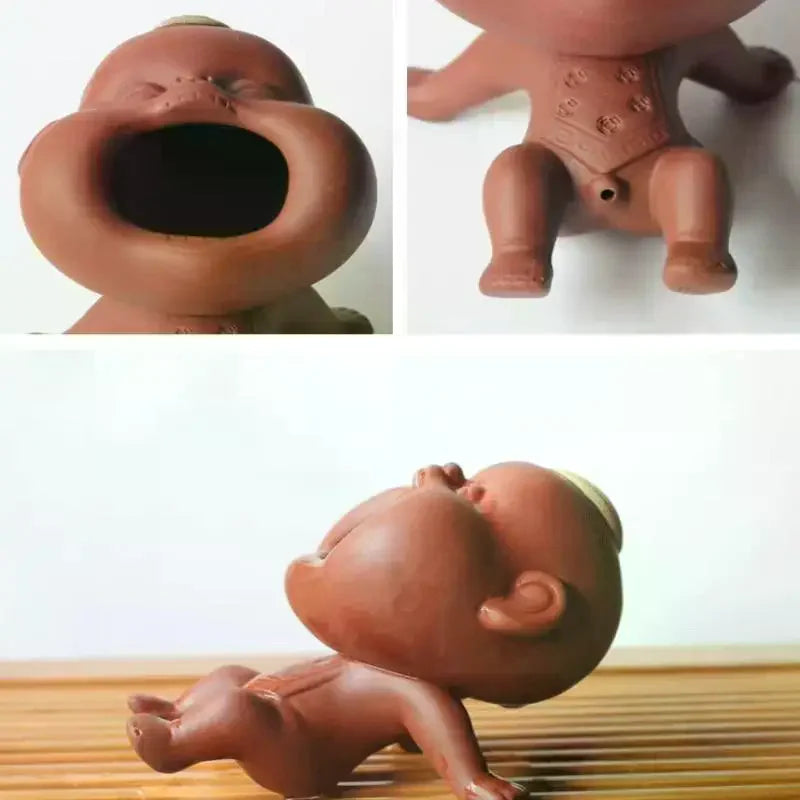 Cute Purple Sand Urine Boy Tea Pet Household Can Raise Tea Table Ornaments Fun Peeing Doll Tea Toy Set Accessories Zpaxo