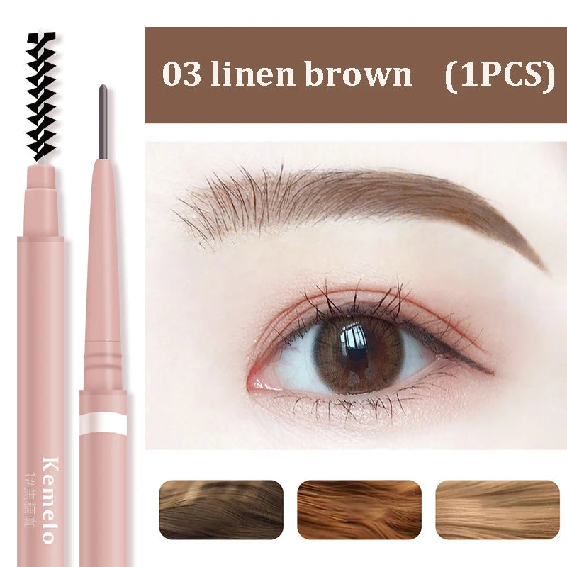 Ultra Fine Double-ended Eyebrow Pencil Waterproof Long Lasting Zpaxo 03 Linen Brown