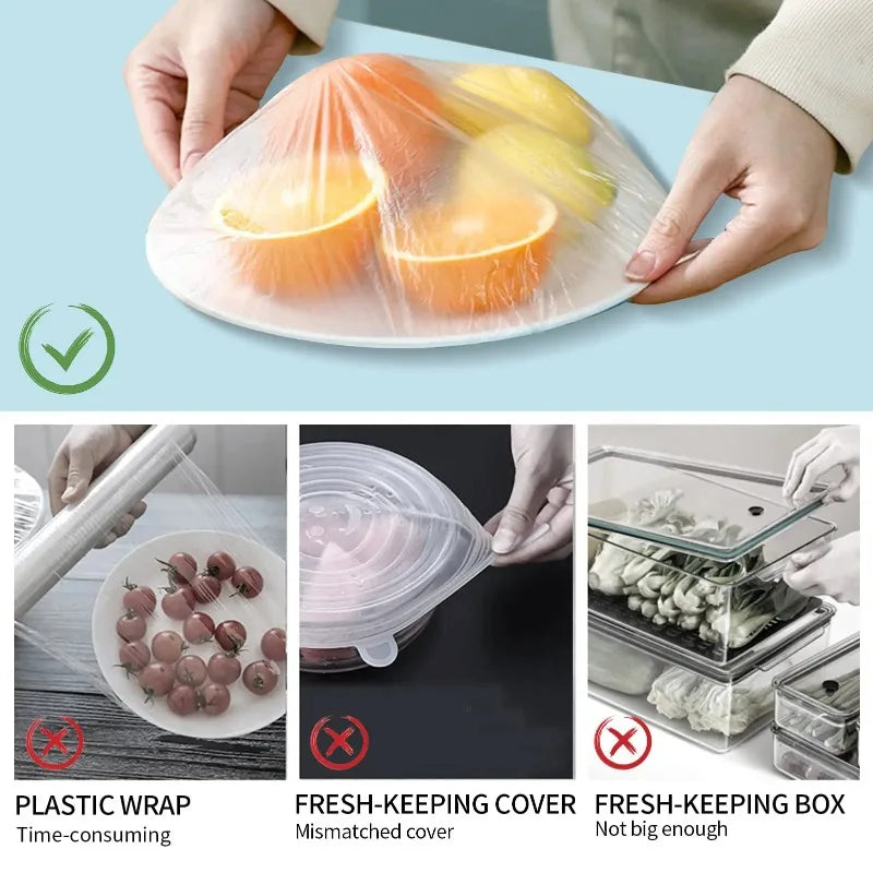 Disposable Food Cover Food Protection Pouches Refrigerator Fresh-Keeping Cover for Fruit Vegetable Storage, Freshness Seal Wraps Zpaxo