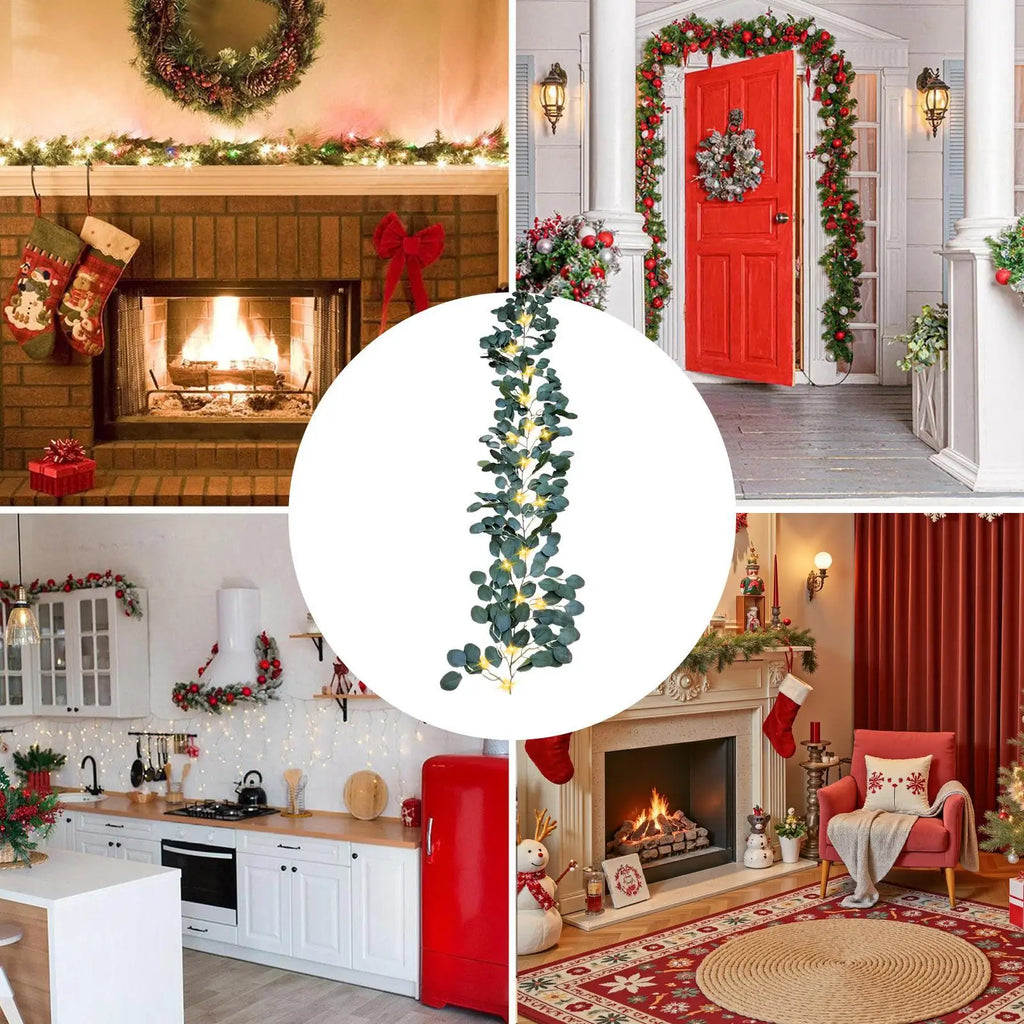 180cm LED Fairy Light Olive Vine Garland 96 LEDs Waterproof with Timer for Christmas Wedding Party Holiday Fireplace Decoration