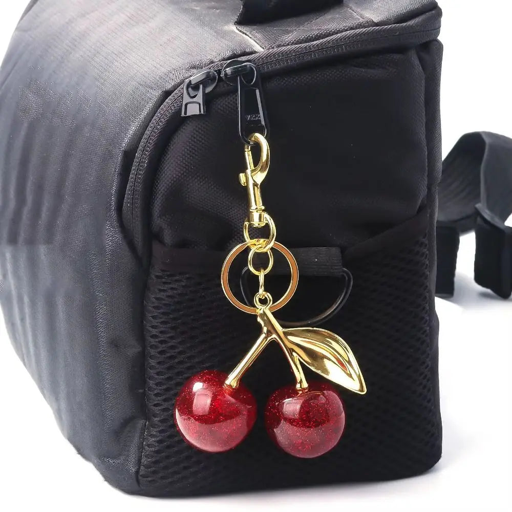 Bag Decoration Delicious Red Cherry Keychain Trinket Anti-Lost Cherry Charm Handbag Pendant Y2K Girl Heart Zpaxo