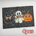Halloween Meal Mat 4 Ghost Pumpkin Cat Bat Non-slip Heat-resistant