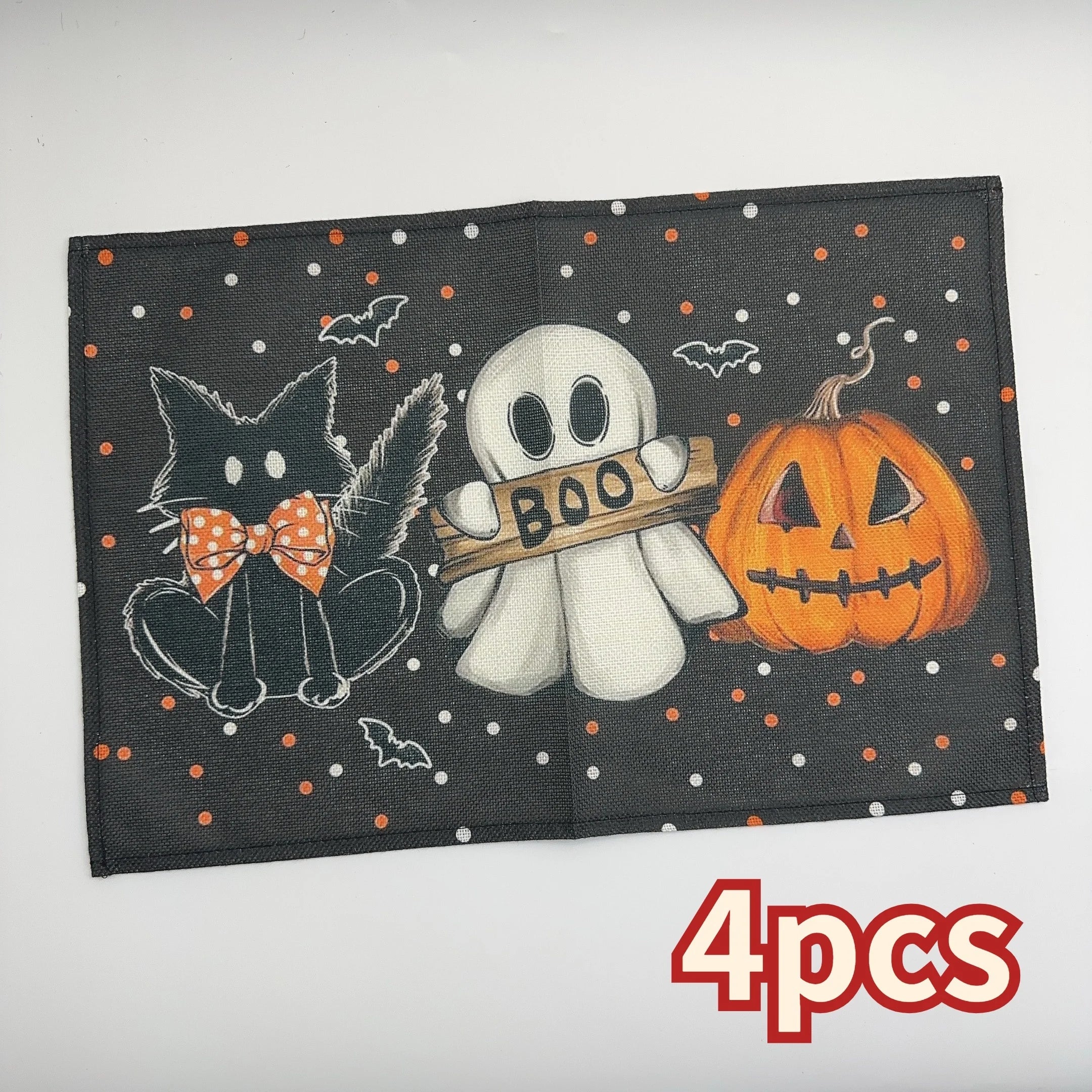 Halloween Meal Mat 4 Ghost Pumpkin Cat Bat Non-slip Heat-resistant