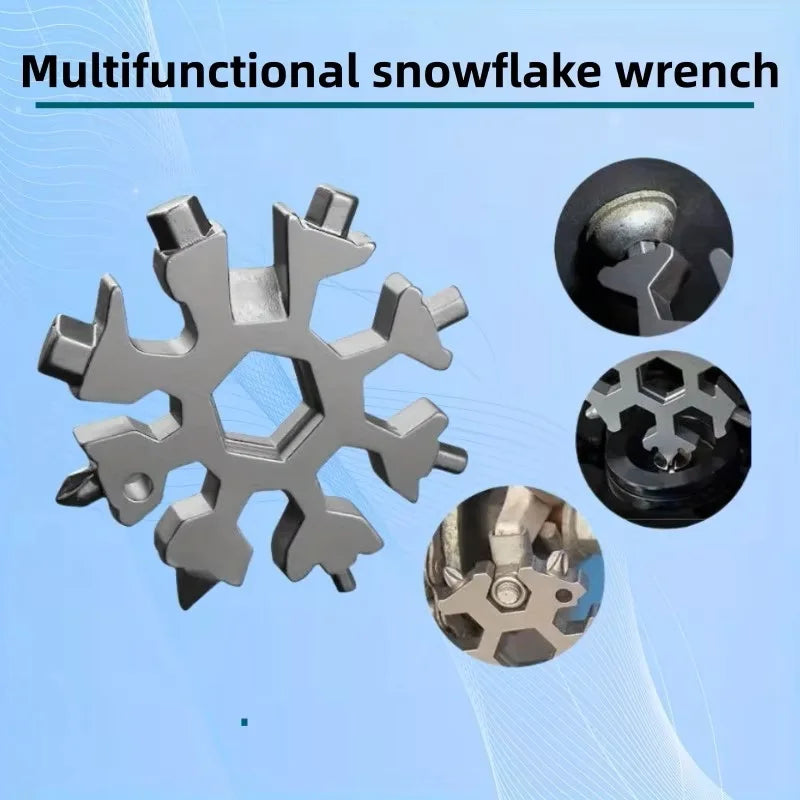 18-in-1 Stainless Steel Snowflakes Multi-tool bottle opener flat-headed Phillips screwdriver kit/wrench outdoor portable Cycling Zpaxo